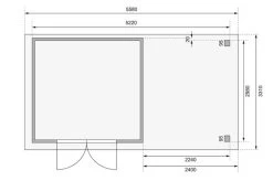 KARIBU Gartenhaus Askola 6, Terragrau, Fichtenholz 19mm, 558 X 306 X 216 Cm, Flachdach, Anbau 2,4m -Gartenmöbel Geschäft 30536 3 06.jpg