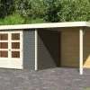 KARIBU Gartenhaus Askola 5, Terragrau, Fichtenholz 19mm, 554 X 246 X 211 Cm, Flachdach, Anbau 2,4m Mit Rückwand -Gartenmöbel Geschäft 30537 10 01.jpg