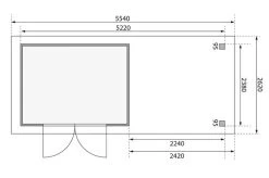 KARIBU Gartenhaus Askola 5, Terragrau, Fichtenholz 19mm, 554 X 246 X 211 Cm, Flachdach, Anbau 2,4m Mit Rückwand -Gartenmöbel Geschäft 30537 10 06.jpg