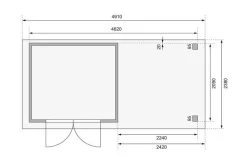 KARIBU Gartenhaus Askola 3, Terragrau, Fichtenholz 19mm, 491 X 217 X 211 Cm, Flachdach, Anbau 2,4m Mit Rückwand -Gartenmöbel Geschäft 30537 4 07.jpg