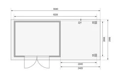 KARIBU Gartenhaus Askola 4, Naturbelassen, Fichtenholz 19mm, 554 X 217 X 211 Cm, Flachdach, Anbau 2,4m Mit Rückwand -Gartenmöbel Geschäft 30537 7 06.jpg