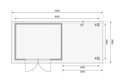 KARIBU Gartenhaus Askola 4, Terragrau, Fichtenholz 19mm, 554 X 217 X 211 Cm, Flachdach, Anbau 2,4m Mit Rückwand -Gartenmöbel Geschäft 30537 8 06.jpg