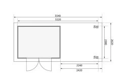 KARIBU Gartenhaus Askola5 , Terragrau, Fichtenholz 19mm, 554 X 246 X 211 Cm, Flachdach, Anbau 2,4m Mit Rück- Und Seitenwand -Gartenmöbel Geschäft 30538 2 06.jpg