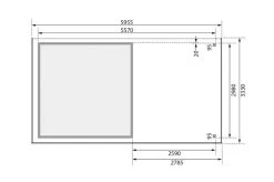 KARIBU Gartenhaus Askola 6, Terragrau, Fichtenholz 19mm, 591,5 X 306 X 216 Cm, Flachdach, Seitlicher Anbau 2,8m -Gartenmöbel Geschäft 30539 4 06.jpg