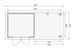 KARIBU Gartenhaus Askola 3, Terragrau, Fichtenholz 19mm, 528,5 X 217 X 211 Cm, Flachdach, Seitlicher Anbau 2,8m Mit Rückwand -Gartenmöbel Geschäft 30540 4 06.jpg