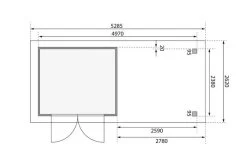 KARIBU Gartenhaus Askola 3,5, Naturbelassen, Fichtenholz 19mm, 528,5 X 246 X 211 Cm, Flachdach, Seitlicher Anbau 2,8m Mit Rückwand -Gartenmöbel Geschäft 30540 5 07.jpg