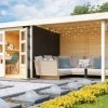 KARIBU Gartenhaus Askola 3,5, Terragrau, Fichtenholz 19mm, 528,5 X 246 X 211 Cm, Flachdach, Seitlicher Anbau 2,8m Mit Rückwand -Gartenmöbel Geschäft 30540 6 01.jpg
