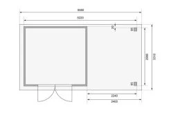 KARIBU Gartenhaus Kerko 6, Naturbelassen, Fichtenholz 19mm, 558 X 306 X 216 Cm, Flachdach, Anbau 2,4m -Gartenmöbel Geschäft 30543 3 07.jpg
