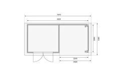 KARIBU Gartenhaus Kerko 3, Terragrau, Fichtenholz 19mm, 508 X 217 X 211 Cm, Flachdach, Anbau 2,4m Mit Rückwand -Gartenmöbel Geschäft 30544 2 06.jpg