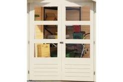 KARIBU Gartenhaus Kerko 4, Terragrau, Fichtenholz 19mm, 554 X 217 X 211 Cm, Flachdach, Anbau 2,4m Mit Rückwand -Gartenmöbel Geschäft 30544 4 02.jpg