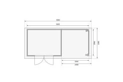 KARIBU Gartenhaus Kerko 4, Terragrau, Fichtenholz 19mm, 554 X 217 X 211 Cm, Flachdach, Anbau 2,4m Mit Rückwand -Gartenmöbel Geschäft 30544 4 06.jpg
