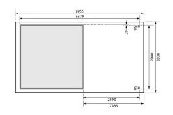 KARIBU Gartenhaus Kerko 6, Terragrau, Fichtenholz 19mm, 334 X 306 X 216 Cm, Flachdach, Anbau 2,8m -Gartenmöbel Geschäft 30546 4 06.jpg