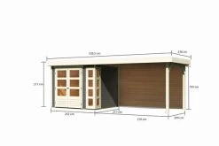 KARIBU Gartenhaus Kerko 3, Terragrau, Fichtenholz 19mm, 528,5 X 217 X 211 Cm, Flachdach, Anbau 2,8m Mit Rückwand -Gartenmöbel Geschäft 30547 2 05.jpg