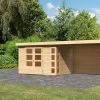 KARIBU Gartenhaus Kerko 4, Naturbelassen, Fichtenholz 19mm, 609 X 217 X 211 Cm, Flachdach, Anbau 2,8m Mit Rückwand 2 KARIBU Gartenhaus Kerko 4, Naturbelassen, Fichtenholz 19mm, 609 X 217 X 211 Cm, Flachdach, Anbau 2,8m Mit Rückwand -Gartenmöbel Geschäft 30547 3 01.jpg