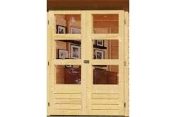 KARIBU Gartenhaus Kerko 5, Naturbelassen, Fichtenholz 19mm, 591,5 X 246 X 210 Cm, Flachdach, Anbau 2,8m Mit Rückwand -Gartenmöbel Geschäft 30547 5 02.jpg