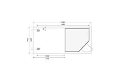 KARIBU Gartenhaus Schwandorf 3, Naturbelassen, Fichtenholz 19mm, 504,5 X 217 X 218 Cm, Flachdach, Anbau 2,8m Mit Rückwand -Gartenmöbel Geschäft 30551 1 06.jpg