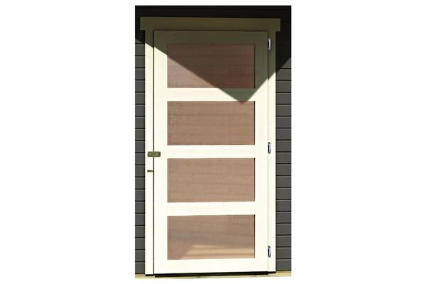 KARIBU Gartenhaus Schwandorf5 , Naturbelassen, Fichtenholz 19mm, 530 X 246 X 218 Cm, Flachdach, Anbau 2,8m Mit Rück- Und Seitenwand 4 KARIBU Gartenhaus Schwandorf5 , Naturbelassen, Fichtenholz 19mm, 530 X 246 X 218 Cm, Flachdach, Anbau 2,8m Mit Rück- Und Seitenwand – Bild 2