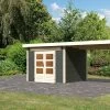 KARIBU Gartenhaus Kandern 6, Terragrau, Fichtenholz 28mm, 612 X 274 X 222 Cm, Pultdach, Anbau 3,2m -Gartenmöbel Geschäft 30558 1 01.jpg