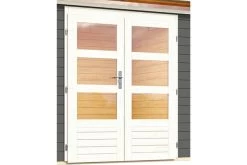 KARIBU Gartenhaus Kandern 6, Terragrau, Fichtenholz 28mm, 612 X 274 X 222 Cm, Pultdach, Anbau 3,2m -Gartenmöbel Geschäft 30558 1 02.jpg