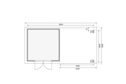 KARIBU Gartenhaus Kandern6 , Terragrau, Fichtenholz 28mm, 612 X 274 X 222 Cm, Pultdach, Anbau 3,2m Mit Rück- Und Seitenwand -Gartenmöbel Geschäft 30560 1 06.jpg