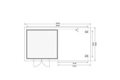 KARIBU Gartenhaus Northeim 3, Naturbelassen, Fichtenholz 40mm, 664 X 309 X 229 Cm, Pultdach, Anbau 3m Mit Rückwand -Gartenmöbel Geschäft 30561 1 06.jpg