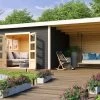 KARIBU Gartenhaus Northeim 4, Terragrau, Fichtenholz 40mm, 724 X 309 X 229 Cm, Pultdach, Anbau 3m Mit Rückwand -Gartenmöbel Geschäft 30561 4 01.jpg