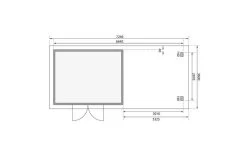 KARIBU Gartenhaus Northeim 4, Terragrau, Fichtenholz 40mm, 724 X 309 X 229 Cm, Pultdach, Anbau 3m Mit Rückwand -Gartenmöbel Geschäft 30561 4 07.jpg