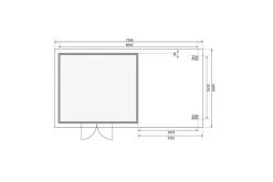 KARIBU Gartenhaus Northeim 5, Naturbelassen, Fichtenholz 40mm, 724 X 369 X 229 Cm, Pultdach, Anbau 3m Mit Rückwand -Gartenmöbel Geschäft 30561 5 06.jpg
