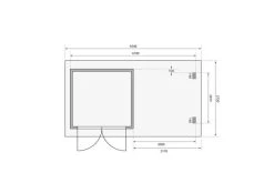KARIBU Gartenhaus Bastrup2 , Naturbelassen, Fichtenholz 28mm, 454,5 X 237 X 220 Cm, Pultdach, Anbau 2m Mit Rückwand -Gartenmöbel Geschäft 30563 1 06.jpg