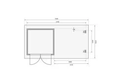 KARIBU Gartenhaus Bastrup2 , Naturbelassen, Fichtenholz 28mm, 554 X 237 X 220 Cm, Pultdach, Anbau 3m Mit Rückwand -Gartenmöbel Geschäft 30566 1 06.jpg