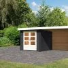 KARIBU Gartenhaus Bastrup2 , Anthrazit, Fichtenholz 28mm, 554 X 237 X 220 Cm, Pultdach, Anbau 3m Mit Rückwand -Gartenmöbel Geschäft 30566 2 01.jpg