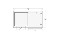 KARIBU Gartenhaus Bastrup5 , Naturbelassen, Fichtenholz 28mm, 614,5 X 297 X 222 Cm, Pultdach, Anbau 3m Mit Rückwand -Gartenmöbel Geschäft 30566 7 06.jpg