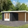 KARIBU Gartenhaus Bastrup5 , Anthrazit, Fichtenholz 28mm, 614 X 297 X 222 Cm, Pultdach, Anbau 3m Mit Rückwand -Gartenmöbel Geschäft 30566 8 01.jpg