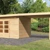 KARIBU Gartenhaus Kandern 9, Naturbelassen, Fichtenholz 28mm, 632 X 304 X 222 Cm, Pultdach, Anbau 3,2m -Gartenmöbel Geschäft 30598 01.jpg