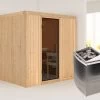 KARIBU Sodin Sauna , Naturbelassen, Fichte, 196x170x198 Cm, Fronteinstieg, Graphitfarbene Tür, Ofen 4,5 KW Integr. Str. -Gartenmöbel Geschäft 30679 1 01.jpg