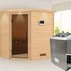 KARIBU Svea Sauna , Naturbelassen, Fichte, 224x160x202 Cm, Graphitfarbene Tür U.Kranz, Ofen 4,5 KW Bio Ext. Strg. -Gartenmöbel Geschäft 30738 3 01.jpg