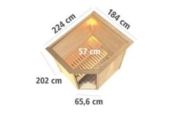 KARIBU Mia Sauna , Naturbelassen, Fichte, 224x184x202 Cm, Bronzierte Tür U. Kranz, Ofen 4,5 KW Bio Ext. Strg. Easy 17 KARIBU Mia Sauna , Naturbelassen, Fichte, 224x184x202 Cm, Bronzierte Tür U. Kranz, Ofen 4,5 KW Bio Ext. Strg. Easy -Gartenmöbel Geschäft 30752 3 05.jpg