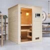 KARIBU Sandra Sauna , Naturbelassen, Fichte, 145x145x187 Cm,SETOfen 4,5 KW Ext. Strg. Easy -Gartenmöbel Geschäft 30757 2 01.jpg