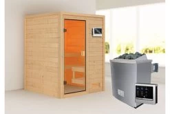 KARIBU Sandra Sauna , Naturbelassen, Fichte, 145x145x187 Cm,SETOfen 4,5 KW Ext. Strg. Easy -Gartenmöbel Geschäft 30757 2 02.jpg