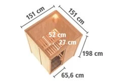 KARIBU Norin Sauna, Naturbelassen, Fichte, 151 X 151 X 198 Cm, Fronteinstieg, Mit Graphitfarbener Tür, SET Mit Ofen 4,5 KW Integr. Str. -Gartenmöbel Geschäft 30909 1 05.jpg