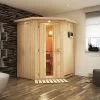 KARIBU Larin Sauna, Naturbelassen, Fichte, 165 X 165 X 202 Cm, Eckeinstieg, Mit Energiespartür Und Kranz, SET Mit Ofen 4,5 KW Ext. Strg. Easy 1 KARIBU Larin Sauna, Naturbelassen, Fichte, 165 X 165 X 202 Cm, Eckeinstieg, Mit Energiespartür Und Kranz, SET Mit Ofen 4,5 KW Ext. Strg. Easy -Gartenmöbel Geschäft 30911 5 01.jpg