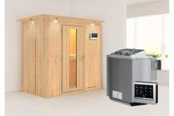 KARIBU Variado Sauna, Naturbelassen, Fichte, 210 X 132 X 202 Cm, Fronteinstieg, Mit Energiespartür, SET Mit Ofen 4,5 KW Bio Ext. Strg. -Gartenmöbel Geschäft 30919 6 02.jpg