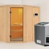KARIBU Carin Sauna, Naturbelassen, Fichte, 196 X 151 X 198 Cm, Eckeinstieg,mit Bronzierter Tür SETmit Ofen 4,5 KW Bio Ext. Strg. -Gartenmöbel Geschäft 30929 3 01.jpg