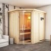 KARIBU Carin Sauna, Naturbelassen, Fichte, 210 X 165 X 202 Cm, Eckeinstieg,mit Klarglastür Und Kranz SETmit Ofen 4,5 KW Ext. Strg. Easy 2 KARIBU Carin Sauna, Naturbelassen, Fichte, 210 X 165 X 202 Cm, Eckeinstieg,mit Klarglastür Und Kranz SETmit Ofen 4,5 KW Ext. Strg. Easy -Gartenmöbel Geschäft 30931 5 01.jpg