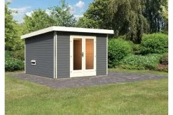 KARIBU Mainburg 1 Saunahaus, Terragrau, Fichte, 309x309x229 Cm, SET 1 Mit Doppelflügeltür Und Vorraum -Gartenmöbel Geschäft 31317 4 02.jpg