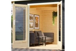 KARIBU Mainburg 1 Saunahaus, Terragrau, Fichte, 309x309x229 Cm, SET 1 Mit Doppelflügeltür, Vorraum Und 9 KW Bio-Ofen -Gartenmöbel Geschäft 31317 6 04.jpg