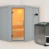 KARIBU Siirin Sauna, Lichtgrau, Fichte, 196x170x198 Cm, Inkl. Eckeinstieg, Ganzglastür Und 4,5 KW Bio-Ofen Ext. Strg. 2 KARIBU Siirin Sauna, Lichtgrau, Fichte, 196x170x198 Cm, Inkl. Eckeinstieg, Ganzglastür Und 4,5 KW Bio-Ofen Ext. Strg. -Gartenmöbel Geschäft 31330 4 01.jpg