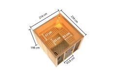 KARIBU Askja Sauna, Naturbelassen, Fichte, 216x234x198 Cm, Inkl. Fronteinstieg, Ganzglastür Und 9 KW Bio-Ofen Ext. Strg. -Gartenmöbel Geschäft 31334 4 05.jpg