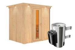 KARIBU Benin Energiespar-Sauna, Naturbelassen, Fichte, 210x165x202 Cm, Mit Kranz Und 3,6 KW Ofen Integr. Steuerung -Gartenmöbel Geschäft 31390 2 03.jpg
