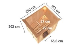 KARIBU Benin Energiespar-Sauna, Naturbelassen, Fichte, 210x165x202 Cm, Mit Kranz Und 3,6 KW Ofen Integr. Steuerung -Gartenmöbel Geschäft 31390 2 05.jpg